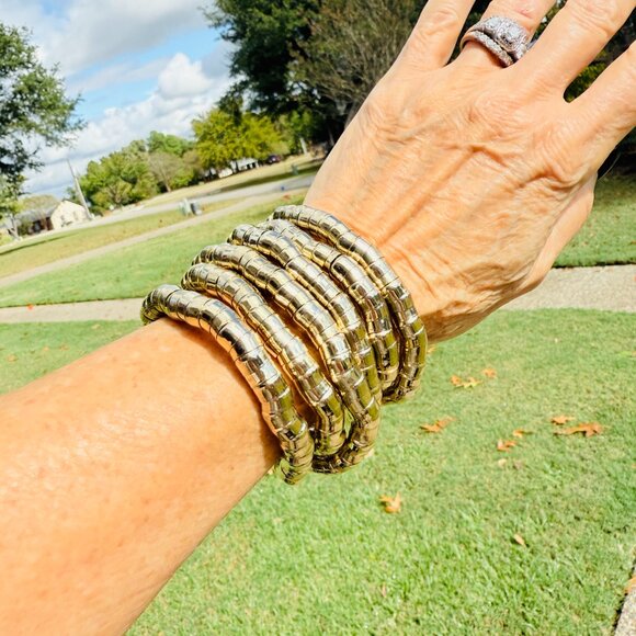 Vintage Bendable Gold Snake Necklace, Design your own Necklace 4 feet long! - Picture 3 of 17